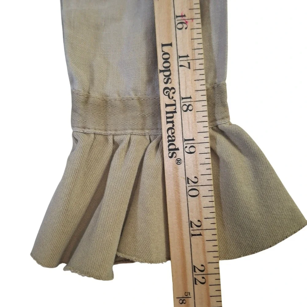 Sundance Womens Tan Linen Blend Ruffle Peplum Jacket PXS Petite Extra Small